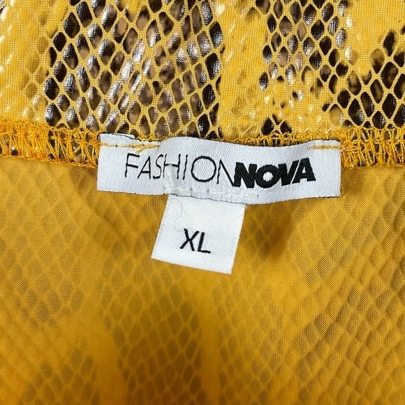 Fashion Nova XL Snakeskin Asymmetrical Side Slit Pencil Skirt High Waist - Picture 3 of 5